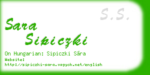 sara sipiczki business card